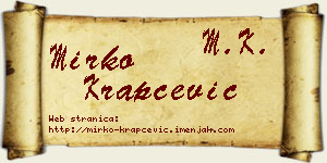 Mirko Krapčević vizit kartica